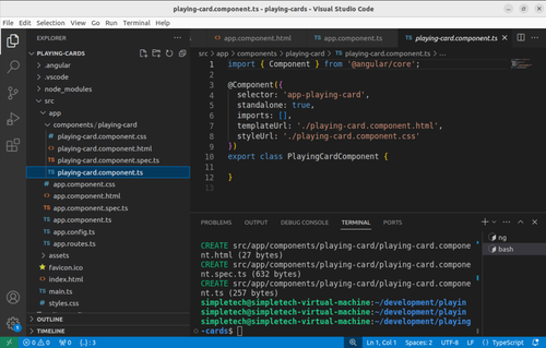 Screenshot d'un composant angualr