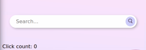 first implementation of the search bar and click count