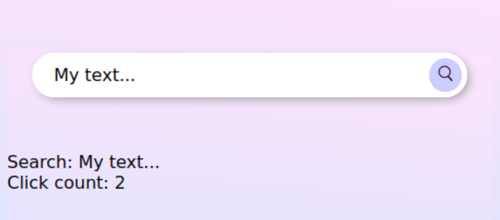 Synched test between input and search property of parent component
