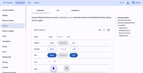 Angular Material - Button Page