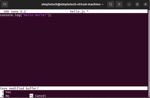 node hello world