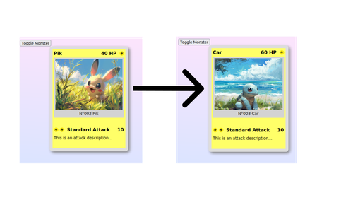 Step 2 - Card switching text and image, not switching the type yet